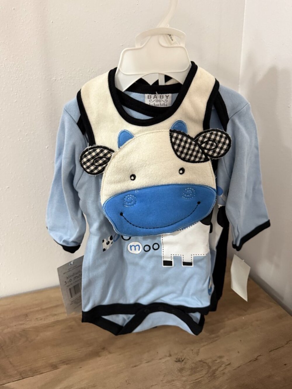 NWT Baby by Bon Bébé Blue Cow 3 Pc Set 3-6 Months 💙